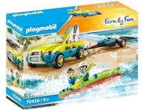 PLAYMOBIL family fun - strandwagen met kano's constructiespeelgoed (70436) - thumbnail