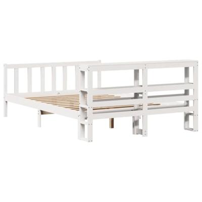 Bedframe zonder matras massief grenenhout wit 140x190 cm