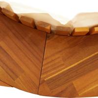 Ligbed schommelend met kussen massief acaciahout - thumbnail