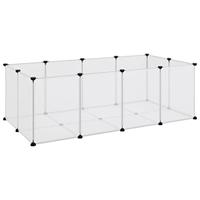 VidaXL Dierenhok klein 144x74x46,5 cm polypropeen en staal transparant - thumbnail