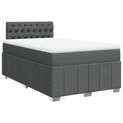 Boxspring met matras stof donkergrijs 120x200 cm - thumbnail
