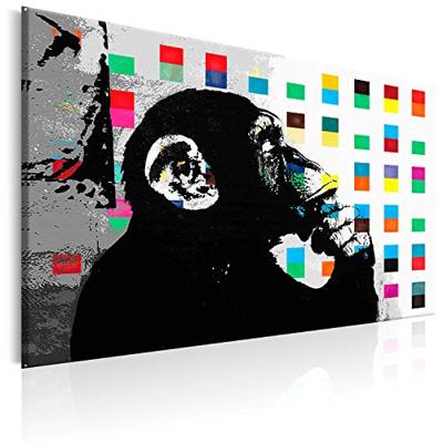 Schilderij - Banksy The Thinker Monkey