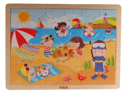 VIGA seizoenen houten puzzel, de seizoenen, zomer, afm 30x22,5 cm, 24 delen, 1 stuk