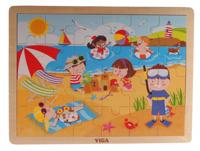 VIGA seizoenen houten puzzel, de seizoenen, zomer, afm 30x22,5 cm, 24 delen, 1 stuk - thumbnail