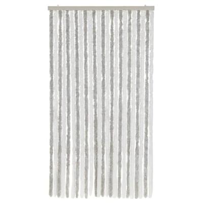VidaXL Vliegengordijn 100x200 cm chenille lichtgrijs en wit