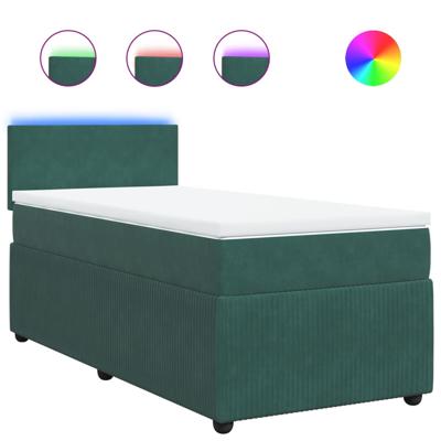 Boxspring met matras fluweel donkergroen 120x200 cm - thumbnail