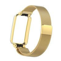 Milanese loop bandje met case - Goud - Xiaomi Smart Band 7 Pro - thumbnail