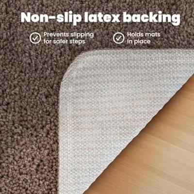 VidaXL Antislip badmat set 3 pcs bruin pp