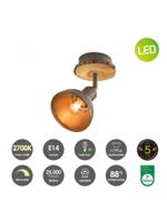 Light depot - LED opbouwspot Denver - hout - Outlet - thumbnail