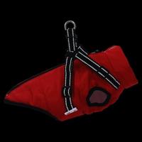 Hondenjas met harnas waterdicht reflecterend rood M - thumbnail