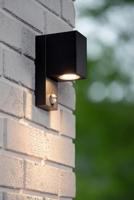 Lucide ZARO IR - Wandspot / Wandlamp Binnen/Buiten - 1xGU10 - IP65 - Beweging & dag/nacht sensor (uitschakelbaar) - Zwart - thumbnail
