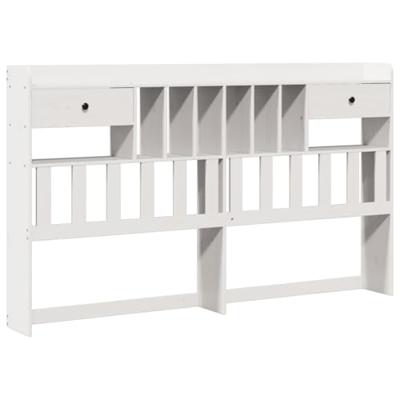 Bed met boekenkast zonder matras grenenhout wit 180x200 cm