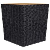 3-delige Bistroset poly rattan en massief hout zwart - thumbnail