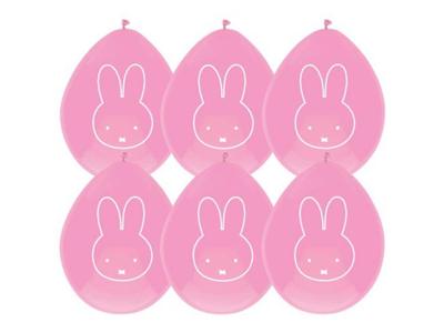 Haza Witbaard Ballonnen nijntje roze, 6st.