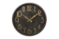 Wandklok metaal zwart/goud dia40x10cm - thumbnail