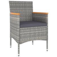 5-delige Tuinset poly rattan en gehard glas grijs - thumbnail