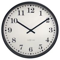 Wandklok 30cm-Geruisloos-Zwart/Wit-Kunststof-NeXtime 'Dickens' - thumbnail