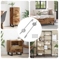 Deksel ondersteunend scharnier 2 pcs Zilver 194 x 36 x 18 mm - thumbnail