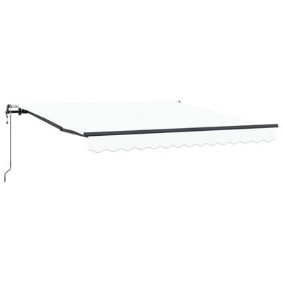 VidaXL Inklapbaar zonnescherm wit 350 x 250 cm stof en aluminium