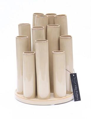 Twist & Tube Vaas Crème Rond 19x19x25cm