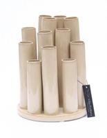 Twist & Tube Vaas Crème Rond 19x19x25cm - thumbnail