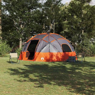 Tent met dak Grijs en oranje Large Polyester en glasvezel