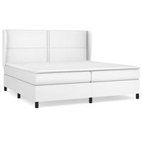 Boxspring met matras kunstleer wit 200x200 cm - thumbnail