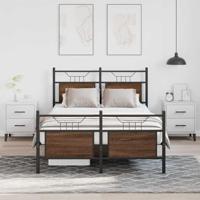 Bedframe zonder matras bewerkt hout bruin eikenkleur 120x190 cm - thumbnail