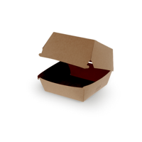 Hamburgerbakje Groot kraft BIO Hoog - thumbnail