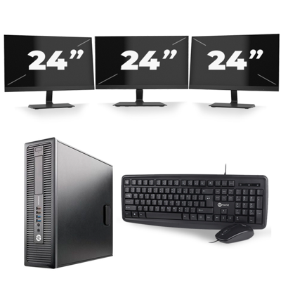 HP EliteDesk 800 G2 SFF - Intel Core i5-6e Generatie - 8GB RAM - 256GB SSD - Windows 11 + 3x 24 inch Monitor HP EliteDesk 800 G2 SFF - Intel Core i5-6e Generatie - 8GB RAM - 256GB SSD - Windows 11 + 3x 24 inch Monitor