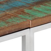 Wandtafel roestvrij staal en massief gerecycled hout zilver - thumbnail