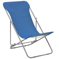 Strandstoelen inklapbaar staal en oxford stof blauw 2 st - thumbnail