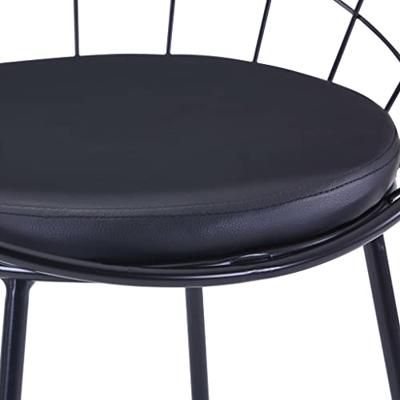 Eetkamerstoelen met kunstleren zittingen 2 st staal zwart Eetkamerstoelen met kunstleren zittingen 2 st staal zwart