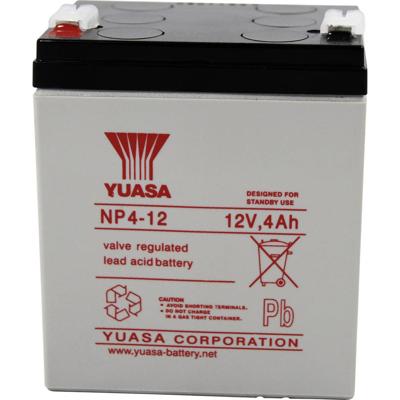 Yuasa NP4-12 Loodaccu 12 V 4 Ah Loodvlies (AGM) (b x h x d) 90 x 106 x 70 mm Kabelschoen 4.8 mm Onderhoudsvrij Yuasa NP4-12 Loodaccu 12 V 4 Ah Loodvlies (AGM) (b x h x d) 90 x 106 x 70 mm Kabelschoen 4.8 mm Onderhoudsvrij