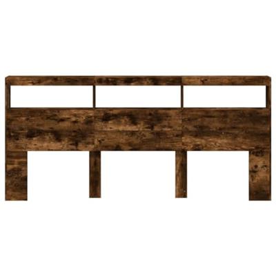 Hoofdbordkast met LED-verlichting 220x17x102 cm gerookt eiken Hoofdbordkast met LED-verlichting 220x17x102 cm gerookt eiken
