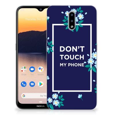 Nokia 2.3 Silicone-hoesje Flowers Blue DTMP Nokia 2.3 Silicone-hoesje Flowers Blue DTMP