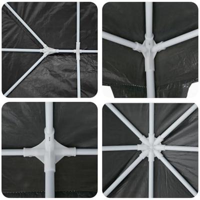 Partytent met 10 zijwanden grijs 6x4 m PE
