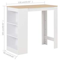Bartafel met schap 110x50x103 cm wit - thumbnail