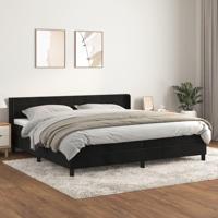 Boxspring met matras fluweel zwart 200x200 cm - thumbnail