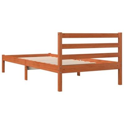 Bedframe zonder matras massief grenenhout wasbruin 100x200 cm Bedframe zonder matras massief grenenhout wasbruin 100x200 cm