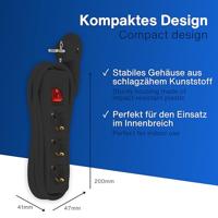 REV 0012326514 Stekkerdoos met schakelaar 3-voudig Zwart Randaarde stekker 1 stuk(s) - thumbnail
