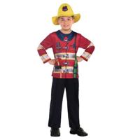 Kinderkostuum Brandweer Amerikaans Rood - thumbnail