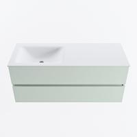 MONDIAZ VICA 120cm badmeubel onderkast Greey 2 lades. Wastafel CLOUD links 1 kraangat, kleur Talc. - thumbnail