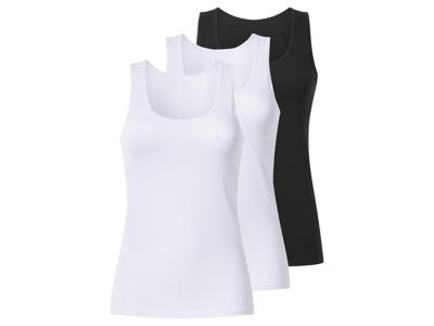 esmara Set van 3 dames tops (Zwart/wit, XS (32/34))