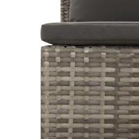 4-delige Loungeset met grijze kussens poly rattan - thumbnail