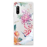 Sony Xperia 10 III | TPU Hoesje | Bird Flowers - thumbnail