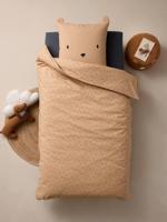 Dekbedovertrek + kussensloop, met gerecycled katoen OURSON beige, bedrukt - thumbnail