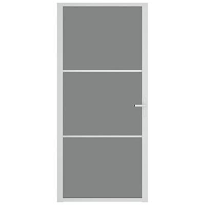 VidaXL Binnendeur 93x201,5 cm esg-glas en aluminium wit - thumbnail