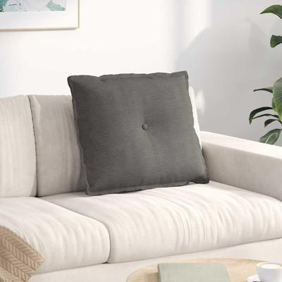 Rugkussen Lichtgrijs 60 x 50 cm Katoen Stof Rugkussen Lichtgrijs 60 x 50 cm Katoen Stof