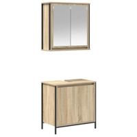 2-delige Badkamermeubelset bewerkt hout sonoma eikenkleurig - thumbnail